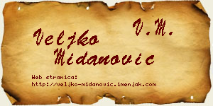 Veljko Midanović vizit kartica